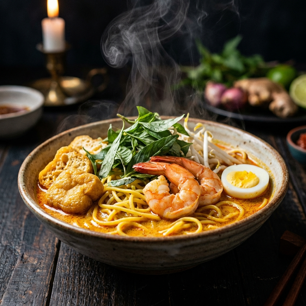 Traditional Nyonya Laksa bowl